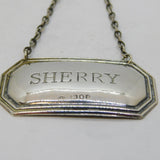Sterling Silver Lined Pattern Sherry Decanter Label Vintage 1979 London