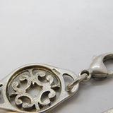 Ola M. Gorie Sterling Silver Floral Pattern Panel Bracelet Vintage Edinburgh