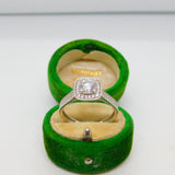 9ct White Gold & Spinel Set Engagement Style Ring Vintage c1990