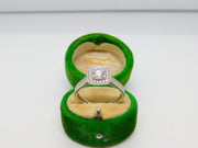9ct White Gold & Spinel Set Engagement Style Ring Vintage c1990