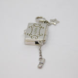 Sterling Silver Beauty Box Clip-On Charm Pendant Vintage c2000
