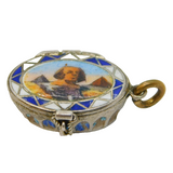 Egyptian .800 Standard Silver & Enamel Moses Basket Pendant Antique Art Deco