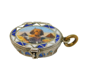 Egyptian .800 Standard Silver & Enamel Moses Basket Pendant Antique Art Deco