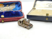 Sterling Silver Steam Train Engine Charm Pendant Vintage c1970