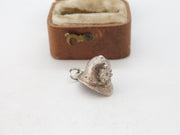 Sterling Silver Police Helmet Charm Pendant Vintage c1970