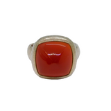 Sterling Silver Chunky Pointed Carnelian Studio Ring Vintage c1970 Size N 1/2
