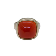 Sterling Silver Chunky Pointed Carnelian Studio Ring Vintage c1970 Size N 1/2