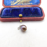 Sterling Silver and Purple Pearl Charm Pendant Vintage c1970