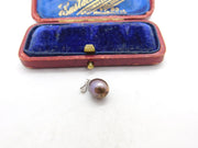 Sterling Silver and Purple Pearl Charm Pendant Vintage c1970