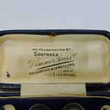 Victorian Boxed Yellow Metal Enamel Crested Cufflinks Antique c1890