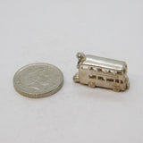Sterling Silver Opening 'Ding Ding' London Bus Charm Pendant Vintage c1970s