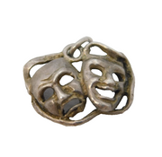 Sterling Silver Theatrical Masks Charm Pendant Vintage c1970