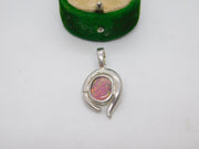 Sterling Silver Cabochon Opal Drop Charm Pendant Vintage c1970
