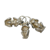 Sterling Silver See, Hear & Speak No Evil Monkey Charm Pendant Vintage c1970