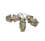 Sterling Silver See, Hear & Speak No Evil Monkey Charm Pendant Vintage c1970