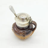 George IV Sterling Silver Mounted Stoneware Mustard Pot Antique 1827 Sheffield