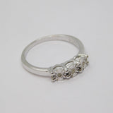 Sterling Silver Three Stone Diamond Engagement/Dress Ring Vintage c1970 Size N