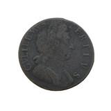 King William III Early-Milled Copper Half Penny Coin Antique c1700 Fair