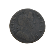 King William III Early-Milled Copper Half Penny Coin Antique c1700 Fair