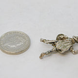 Sterling Silver Viking Warrior Charm Pendant Vintage c1970