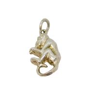 Sterling Silver Monkey Charm Pendant Vintage c1970