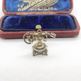 Sterling Silver Traditional Telephone Charm Pendant Vintage c1970