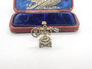 Sterling Silver Traditional Telephone Charm Pendant Vintage c1970