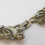 Large Costume Jewellery Silver Plated Leaping Panther Necklace Vintage