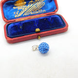 Sterling Silver Ocean Haze Glitter Ball Charm Pendant Vintage c1970