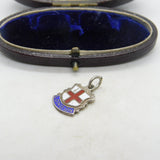 Sterling Silver and Enamel London Traveller Shield Charm Pendant Vintage c1970
