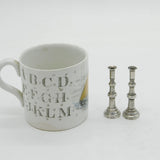 Pair of Novelty Sterling Silver Miniature Dolls House Candlesticks Vintage
