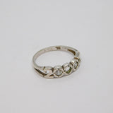 Sterling Silver Year 2000 Paste Set Band Dress Ring Vintage c1970 Size N 1/2