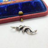 Sterling Silver Dolphin Duo Charm Pendant Vintage c1970