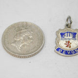 Sterling Silver Devon Shield Travel Charm Pendant Vintage c1970