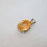 Sterling Silver Champagne Topaz Drop Charm Pendant Vintage c1970s