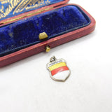 Sterling Silver and Enamel Munster Travel Shield Charm Pendant Vintage c1970