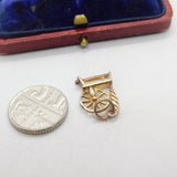Sterling Silver Spinning Wheel Charm Pendant Vintage c1970