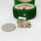 Sterling Silver Farm Tractor Charm Pendant Vintage c1970