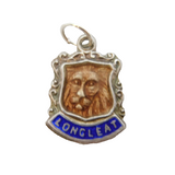 Sterling Silver Enamel Longleat Shield Charm Pendant Vintage c1970s