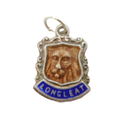 Sterling Silver Enamel Longleat Shield Charm Pendant Vintage c1970s