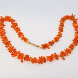 19th Century 9ct Rose Gold, Coral & Pearl Dress Necklace Antique c1900