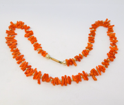 19th Century 9ct Rose Gold, Coral & Pearl Dress Necklace Antique c1900