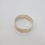Sterling Silver Diagonal Stripe Pattern Wedding Band Ring Vintage c1990 Size L