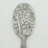19th Century Japanese Sterling Silver Bamboo Pattern Hand Mirror Antique