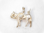 Sterling Silver Lady Riding Side-Saddle Charm Pendant Vintage c1970