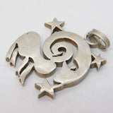 Studio Jewellery Sterling Silver Aries Zodiac Cast Pendant Vintage c1970