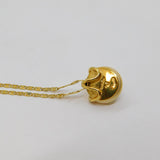 Gold On Sterling Silver Pearl & CZ Studio Pendant Necklace Contemporary c2010