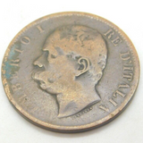 Italian King Umberto I 10 Centesimi Coin Antique 1893 Victorian