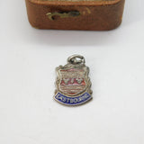 Sterling Silver Enamel Eastbourne Travel Shield Charm Pendant Vintage c1970