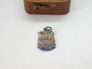 Sterling Silver Enamel Eastbourne Travel Shield Charm Pendant Vintage c1970